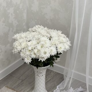 Букет из 9 белых кустовых хризантем — чистота и благородство | Gift-Decor