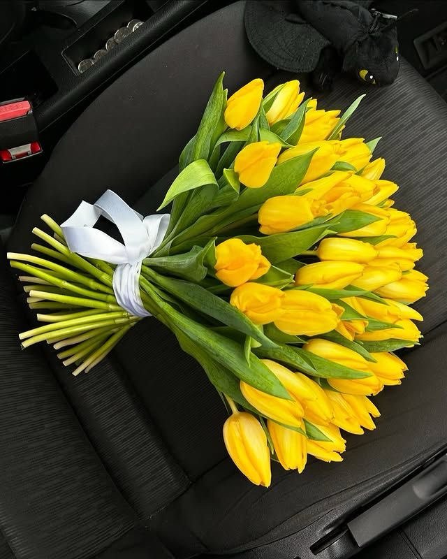 Букет из 50 желтых тюльпанов — море солнечного света | Gift-Decor Букет из 50 желтых тюльпанов — море солнечного света | Gift-Decor