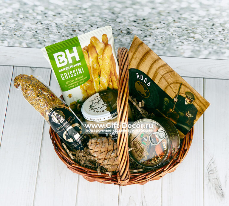 Корзина с дичью «Охотничий трофей» | Паштет из медведя, косуля, лось | Gift-Decor