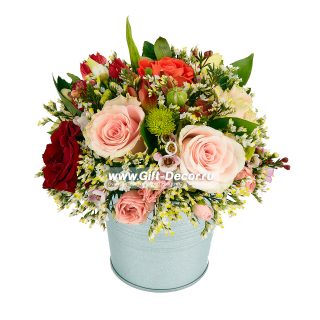 Композиция в ведёрке (артикул 4009)