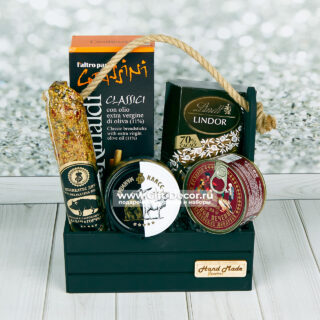 Набор "Европейский пикник в миниатюре" в деревянном ящике