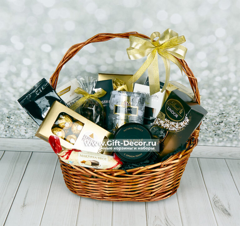 Мужская корзина сладостей с кофе и чаем «Джентльмен» Мужская корзина сладостей с кофе и чаем «Джентльмен»