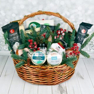 Гастрономическая корзина «Рублёв» с икрой и колбасами | Подарочный набор премиум-класса | gift-decor.ru Гастрономическая корзина «Рублёв» с икрой и колбасами | Подарочный набор премиум-класса | gift-decor.ru