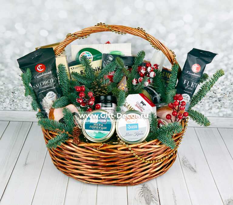 Гастрономическая корзина «Рублёв» с икрой и колбасами | Подарочный набор премиум-класса | gift-decor.ru Гастрономическая корзина «Рублёв» с икрой и колбасами | Подарочный набор премиум-класса | gift-decor.ru