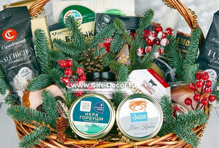 Гастрономическая корзина «Рублёв» с икрой и колбасами | Подарочный набор премиум-класса | gift-decor.ru Гастрономическая корзина «Рублёв» с икрой и колбасами | Подарочный набор премиум-класса | gift-decor.ru