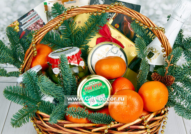 Новогодняя корзина «Праздник без забот» | Готовый гастрономический подарок Новогодняя корзина «Праздник без забот» | Готовый гастрономический подарок