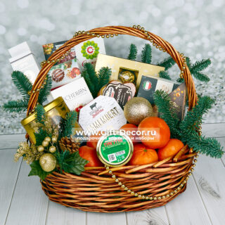 Гастрономическая корзина «Ёлки-Иголки» | Подарок на Новый год с деликатесами Гастрономическая корзина «Ёлки-Иголки» | Подарок на Новый год с деликатесами