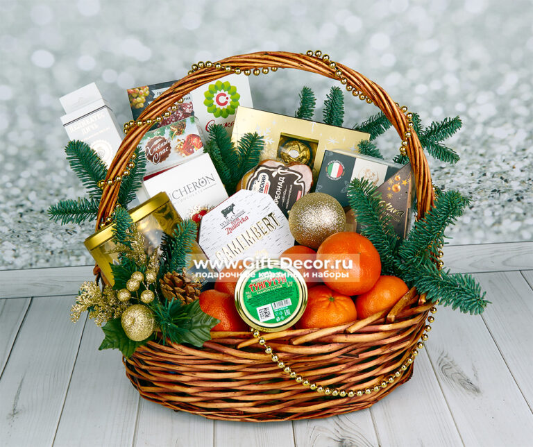 Гастрономическая корзина «Ёлки-Иголки» | Подарок на Новый год с деликатесами Гастрономическая корзина «Ёлки-Иголки» | Подарок на Новый год с деликатесами