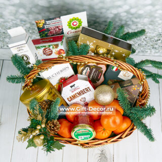 Гастрономическая корзина «Ёлки-Иголки» | Подарок на Новый год с деликатесами Гастрономическая корзина «Ёлки-Иголки» | Подарок на Новый год с деликатесами