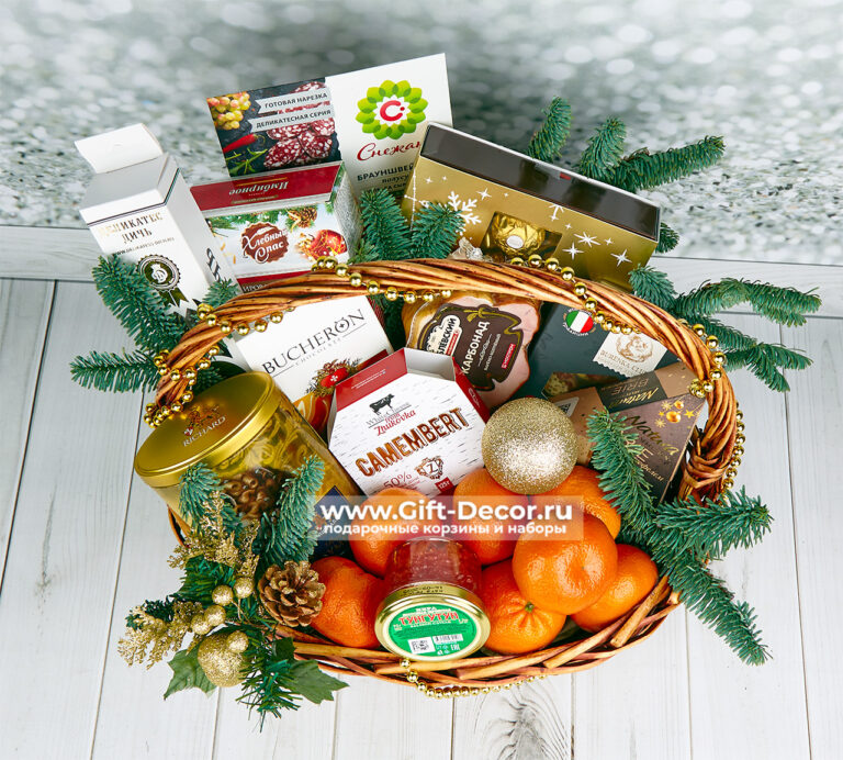 Гастрономическая корзина «Ёлки-Иголки» | Подарок на Новый год с деликатесами Гастрономическая корзина «Ёлки-Иголки» | Подарок на Новый год с деликатесами