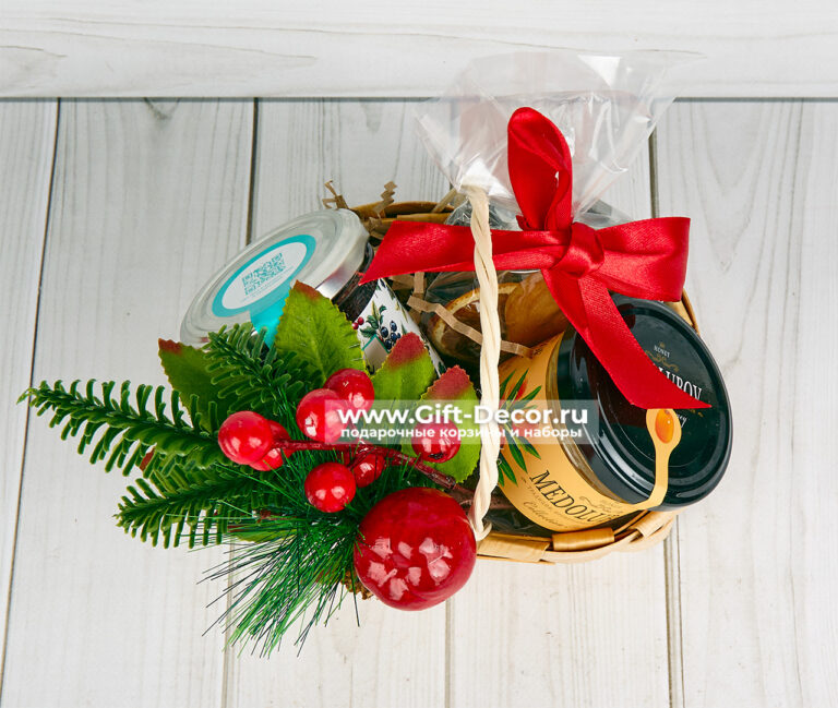 Мини корзина «Хорошему человеку» – Душевный подарок на Новый год
