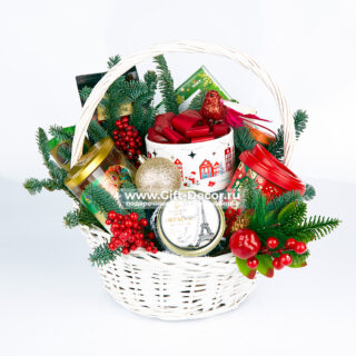 Подарочная корзина «Уютная зима» | Французский новогодний подарок с фуагрой | Доставка Подарочная корзина «Уютная зима» | Французский новогодний подарок с фуагрой | Доставка