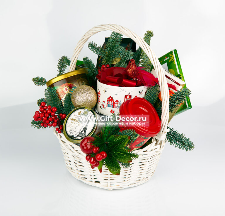 Подарочная корзина «Уютная зима» | Французский новогодний подарок с фуагрой | Доставка Подарочная корзина «Уютная зима» | Французский новогодний подарок с фуагрой | Доставка