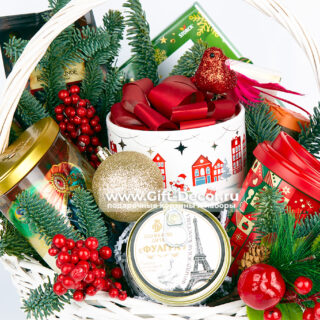 Подарочная корзина «Уютная зима» | Французский новогодний подарок с фуагрой | Доставка Подарочная корзина «Уютная зима» | Французский новогодний подарок с фуагрой | Доставка