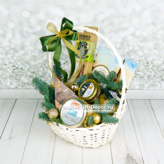 Новогодний подарок с крабом «Метель» | Гастрономическая корзина
