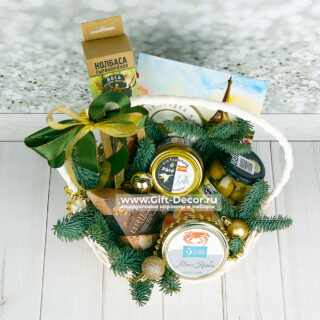 Новогодний подарок с крабом «Метель» | Гастрономическая корзина