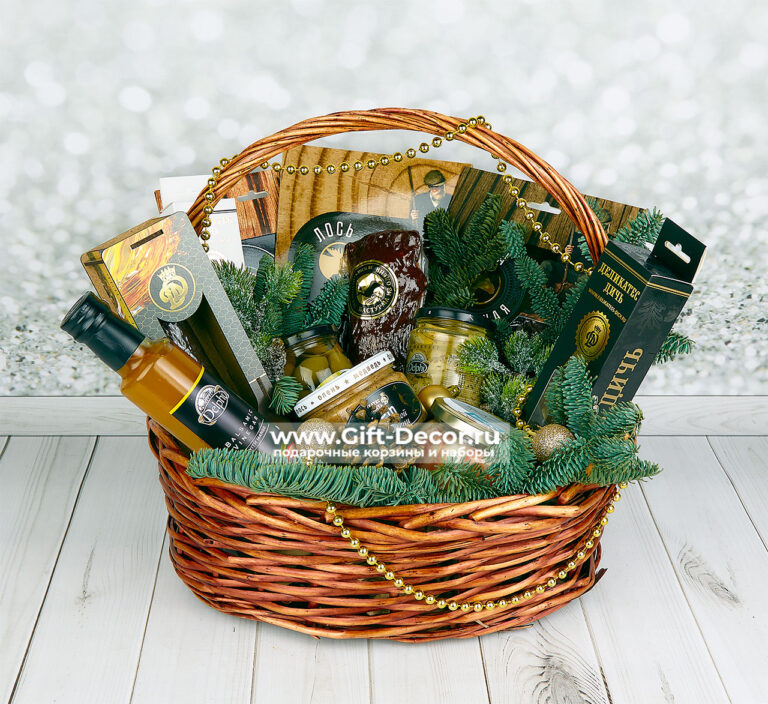 Гастрономическая корзина с дичью «Утка с манго» – Купить подарок на Новый год | Gift-Decor