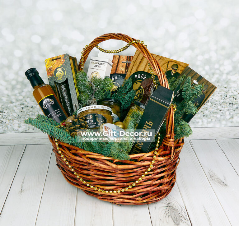 Гастрономическая корзина с дичью «Утка с манго» – Купить подарок на Новый год | Gift-Decor