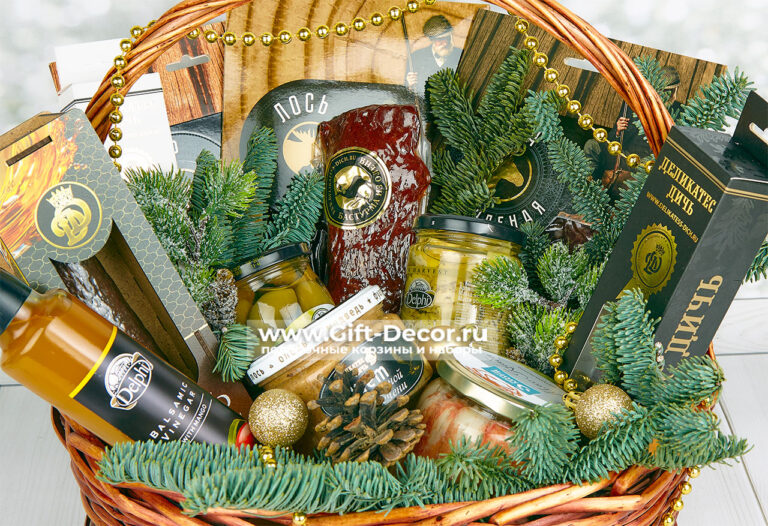 Гастрономическая корзина с дичью «Утка с манго» – Купить подарок на Новый год | Gift-Decor