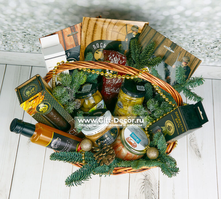 Гастрономическая корзина с дичью «Утка с манго» – Купить подарок на Новый год | Gift-Decor