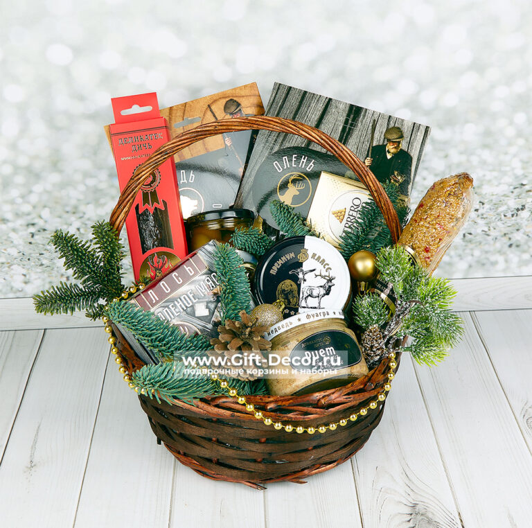 Новогодняя корзина с дичью «Марал в огне» – Купить подарок мужчине, гурману | Gift-Decor