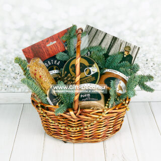 Подарочная корзина Мистер Бобр с деликатесами из дичи - мясо бобра, оленина, медведь