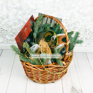 Купить Корзину «Мистер Бобр» с дичью | Подарок для мужчины-гурмана | Деликатесы из бобра и лося | Gift-Decor.ru