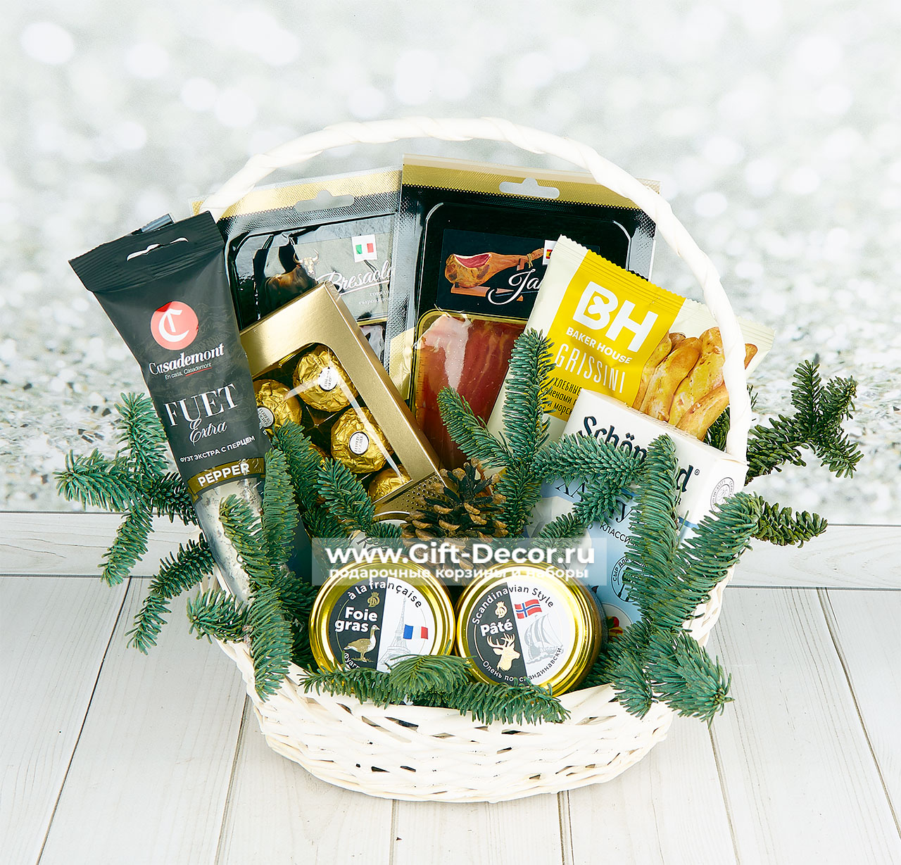 Гастрономическая корзина Фуэт и паштет с хамоном и фуа-грой