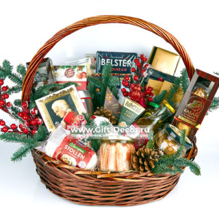 Новогодняя корзина «Роскошь праздника» | Элитный гастрономический набор 2024 Новогодняя корзина «Роскошь праздника» | Элитный гастрономический набор 2024