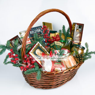 Новогодняя корзина «Роскошь праздника» | Элитный гастрономический набор 2024 Новогодняя корзина «Роскошь праздника» | Элитный гастрономический набор 2024