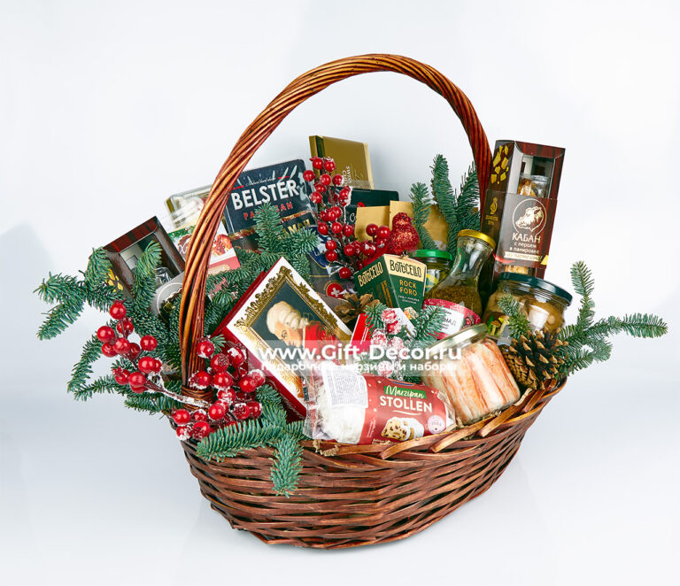 Новогодняя корзина «Роскошь праздника» | Элитный гастрономический набор 2024 Новогодняя корзина «Роскошь праздника» | Элитный гастрономический набор 2024