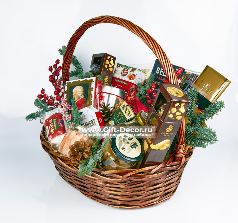 Новогодняя корзина «Роскошь праздника» | Элитный гастрономический набор 2024 Новогодняя корзина «Роскошь праздника» | Элитный гастрономический набор 2024
