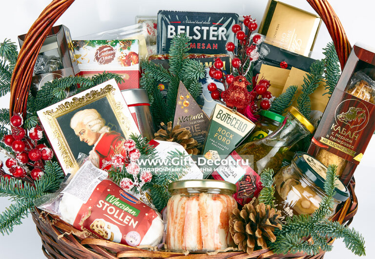 Новогодняя корзина «Роскошь праздника» | Элитный гастрономический набор 2024 Новогодняя корзина «Роскошь праздника» | Элитный гастрономический набор 2024