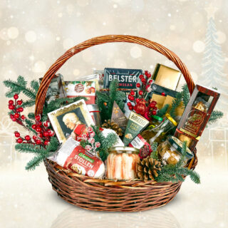 Новогодняя корзина Роскошь праздника с крабом хамоном сырами