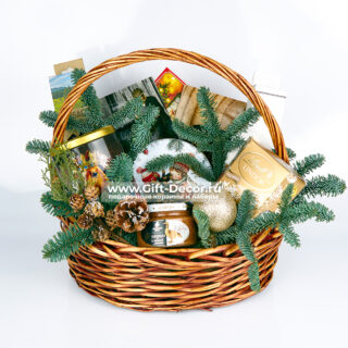 Новогодняя корзина «Клаус» | Подарок с фуагрой и деликатесами | Элитный набор 2026