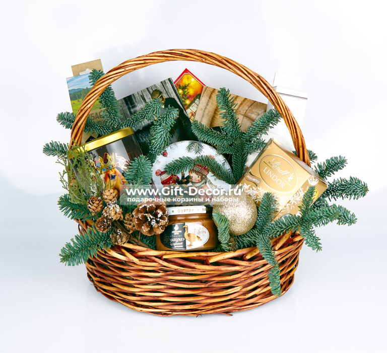 Новогодняя корзина «Клаус» | Подарок с фуагрой и деликатесами | Элитный набор 2026
