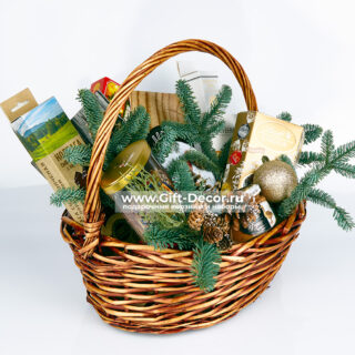 Новогодняя корзина «Клаус» | Подарок с фуагрой и деликатесами | Элитный набор 2026