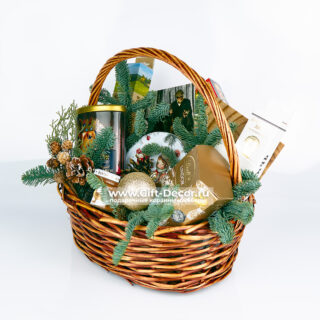 Новогодняя корзина «Клаус» | Подарок с фуагрой и деликатесами | Элитный набор 2026