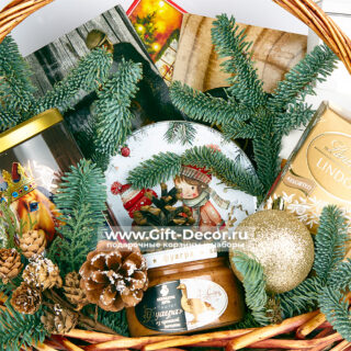 Новогодняя корзина «Клаус» | Подарок с фуагрой и деликатесами | Элитный набор 2026