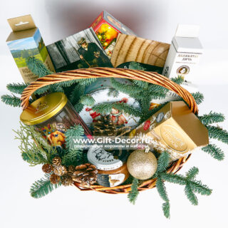 Новогодняя корзина «Клаус» | Подарок с фуагрой и деликатесами | Элитный набор 2026
