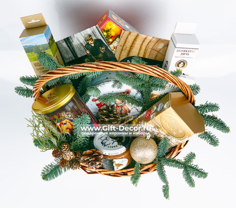 Новогодняя корзина «Клаус» | Подарок с фуагрой и деликатесами | Элитный набор 2026