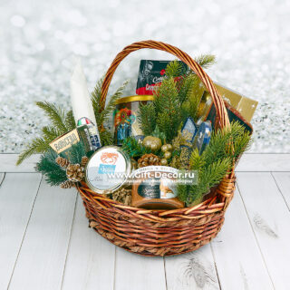 Новогодняя корзина «Пир у Зимы» с крабом и фуагра | Подарок 2026 Новогодняя корзина «Пир у Зимы» с крабом и фуагра | Подарок 2026