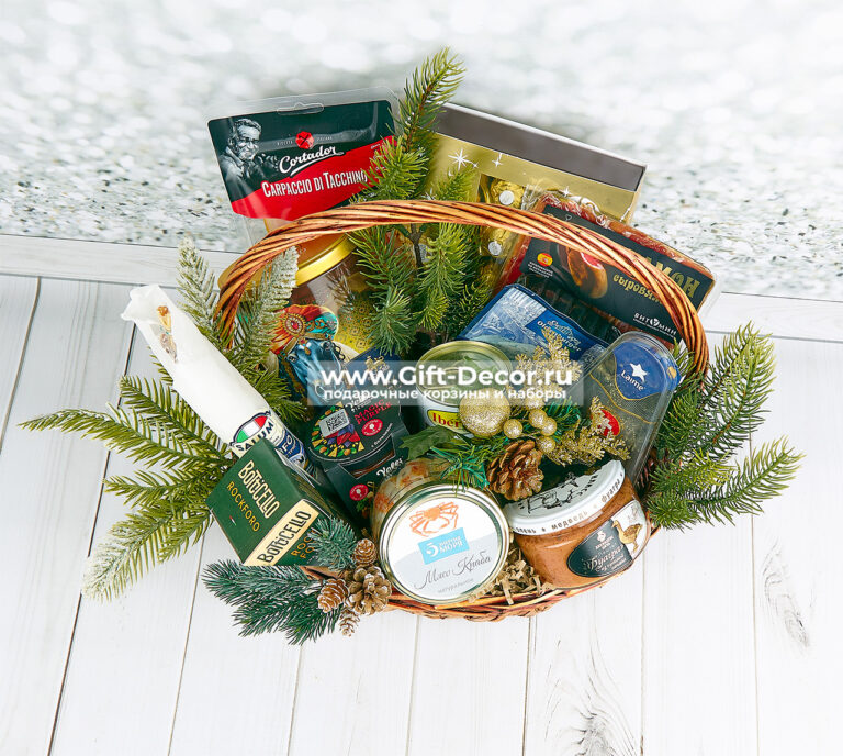 Новогодняя корзина «Пир у Зимы» с крабом и фуагра | Подарок 2026 Новогодняя корзина «Пир у Зимы» с крабом и фуагра | Подарок 2026